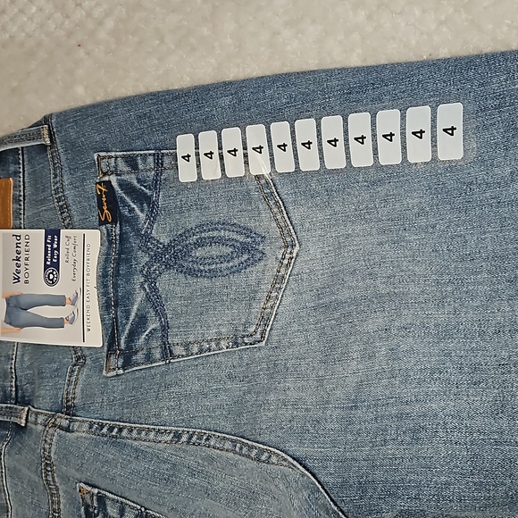 SEVEN7 BOYFRIEND WOMENS JEANS ROLLED UP CUFF SIZE 4 NEW WITH TAGS - Picture 9 of 14